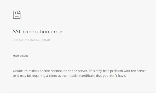 ERR_SSL_PROTOCOL_ERROR Hatas...